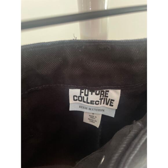 Future Collective Black High Rise Straight Leg Jeans Size 8 Yoke Seam Denim Pant - Picture 7 of 9
